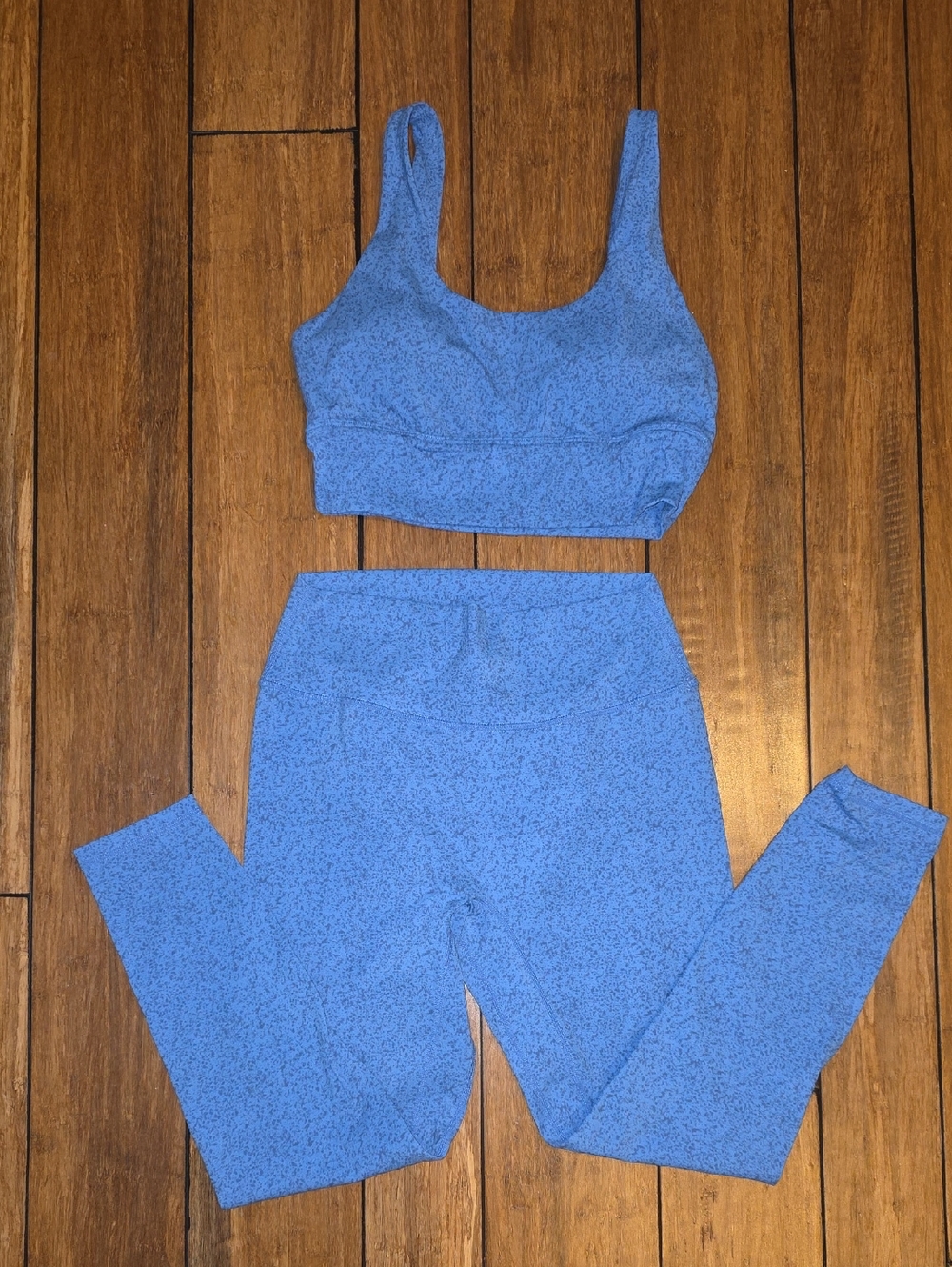 ZYIA Blue Speckled Seamless Zyia Active Set - Bra & Leggings